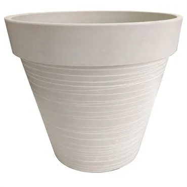 12" Carv Finish White Planter