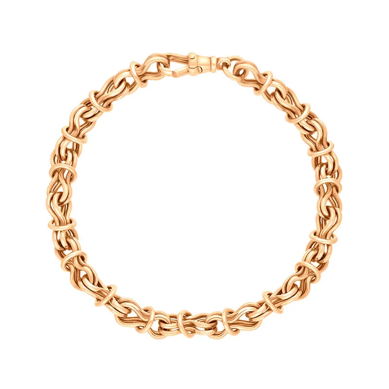 18ct Rose Gold Multi Link Handmade Bracelet