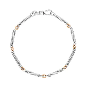 18ct Rose Gold Sterling Silver Handmade Twist Bracelet