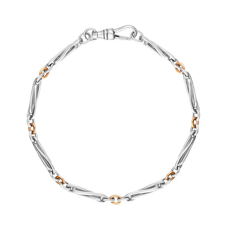 18ct Rose Gold Sterling Silver Handmade Twist Bracelet