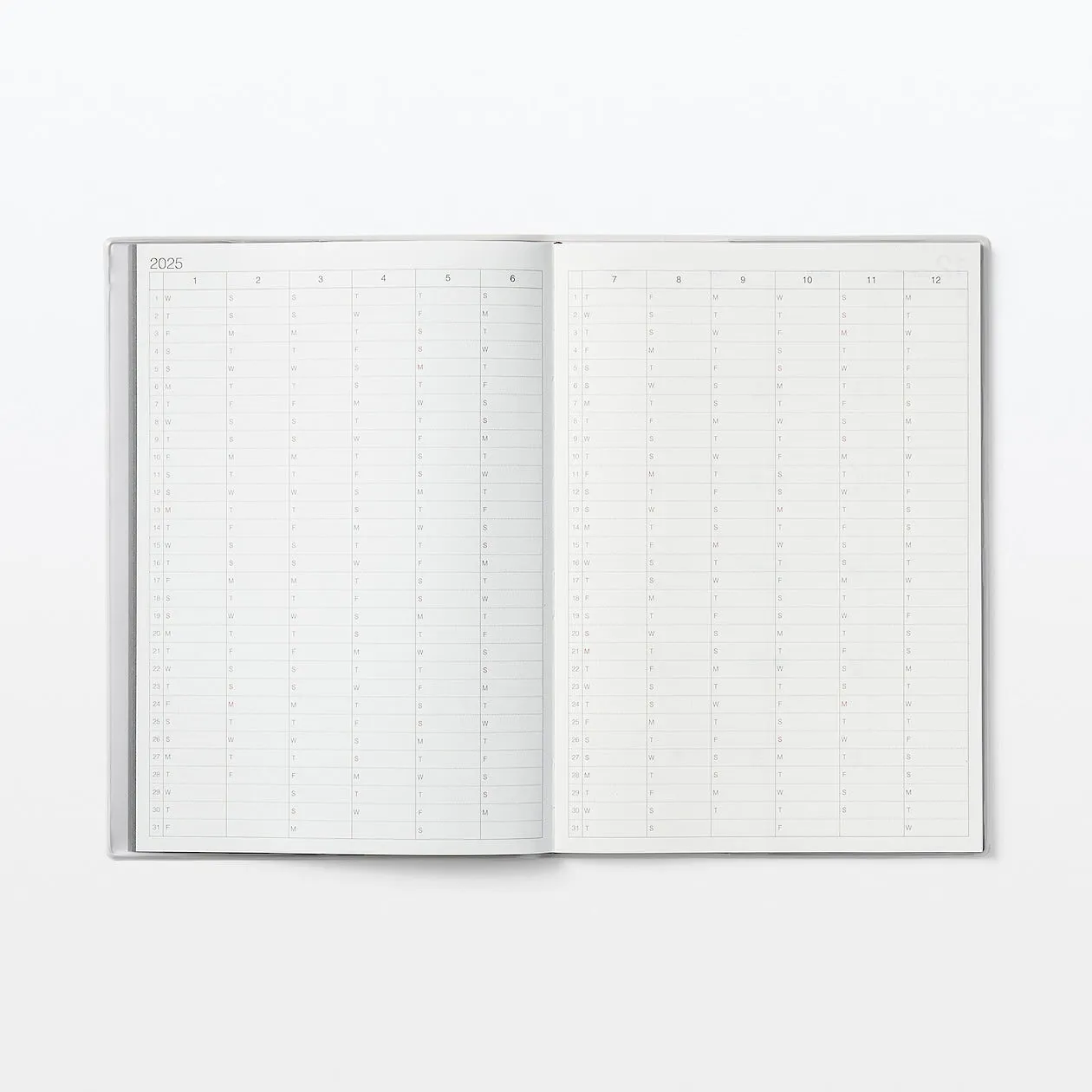 2025 Monthly Planner (Mon to Sun) - White Grey