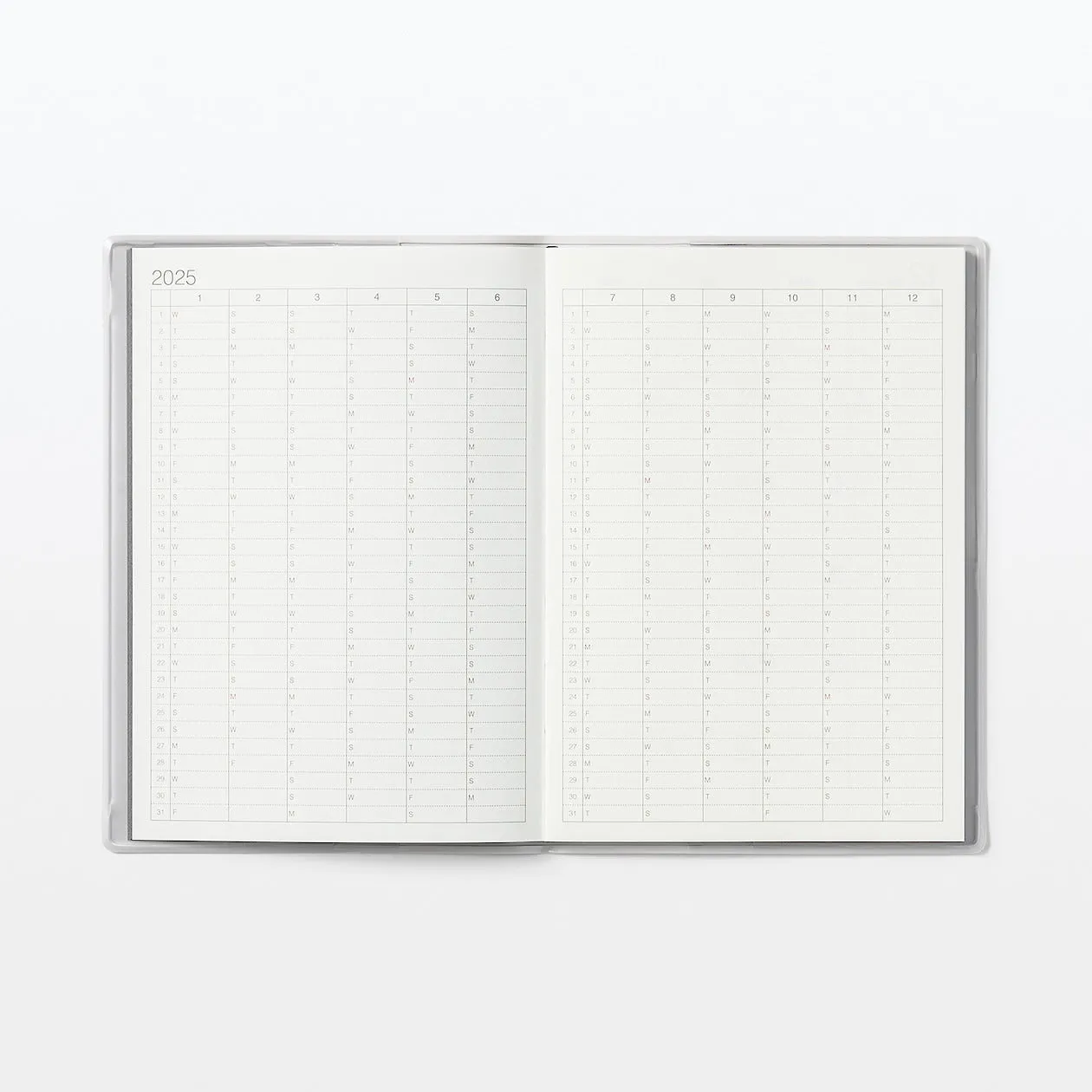 2025 Monthly Planner (Mon to Sun) - White Grey