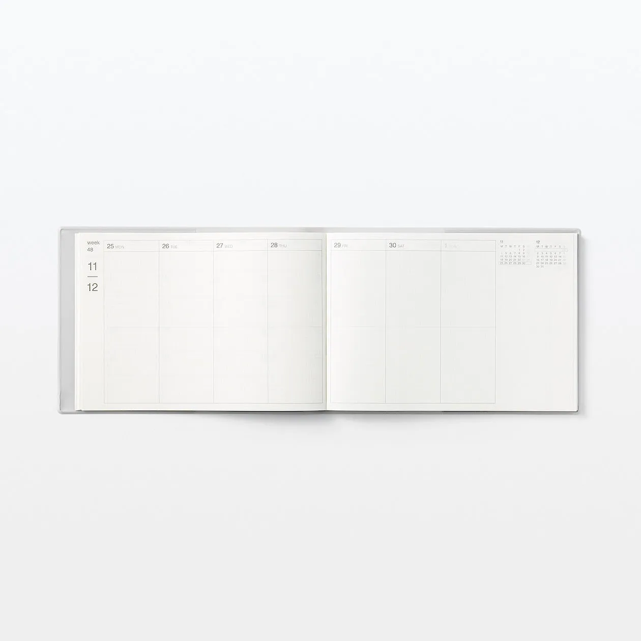 2025 Monthly Planner (Mon to Sun) - White Grey