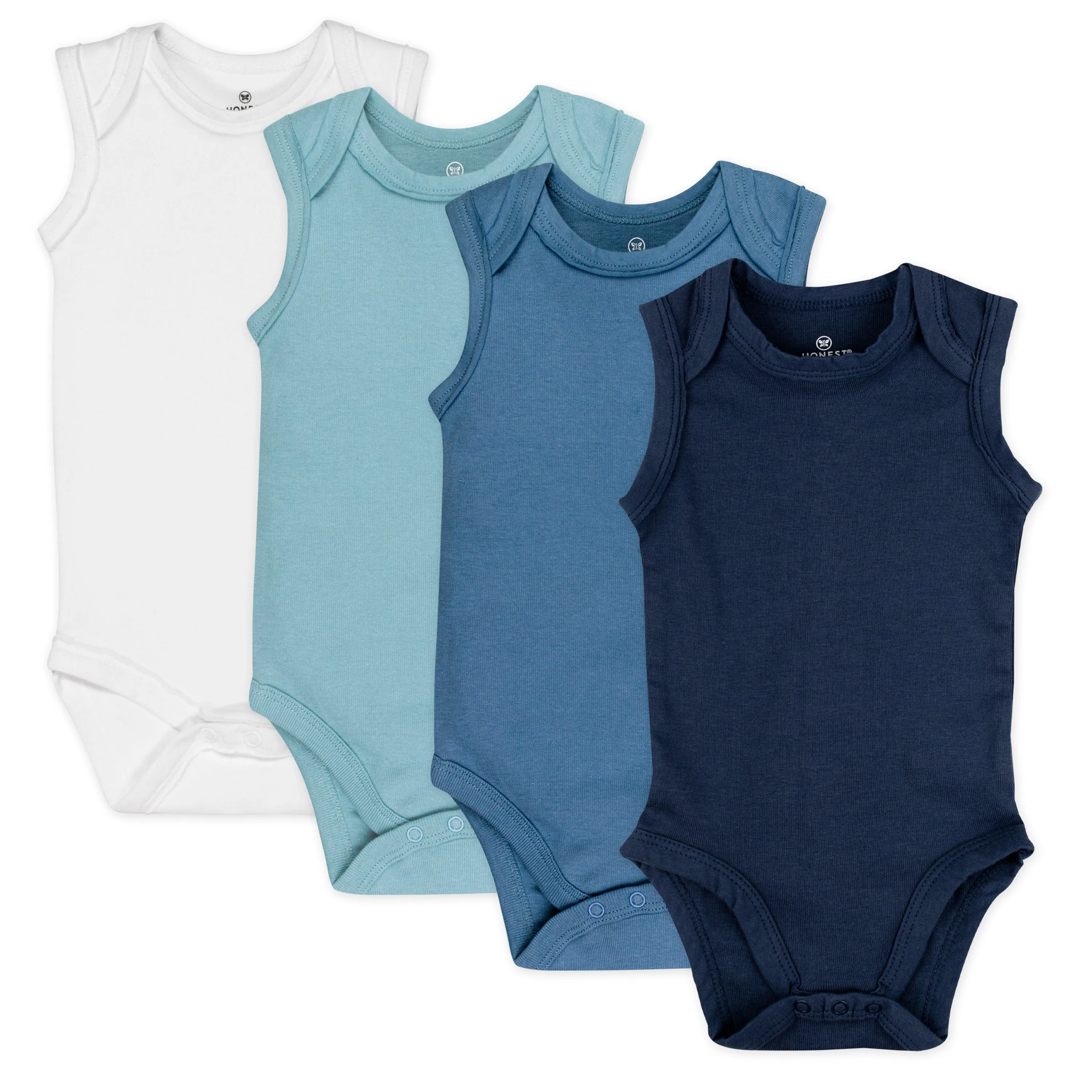 4-Pack Organic Cotton Sleeveless Bodysuits