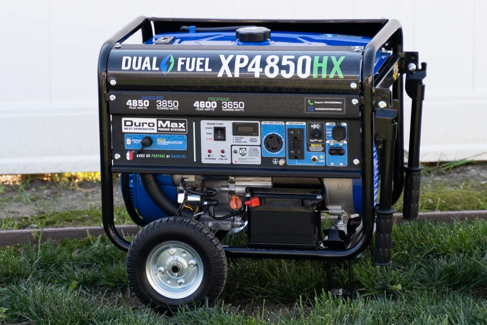 4,850 Watt Dual Fuel Portable HX Generator w/ CO Alert