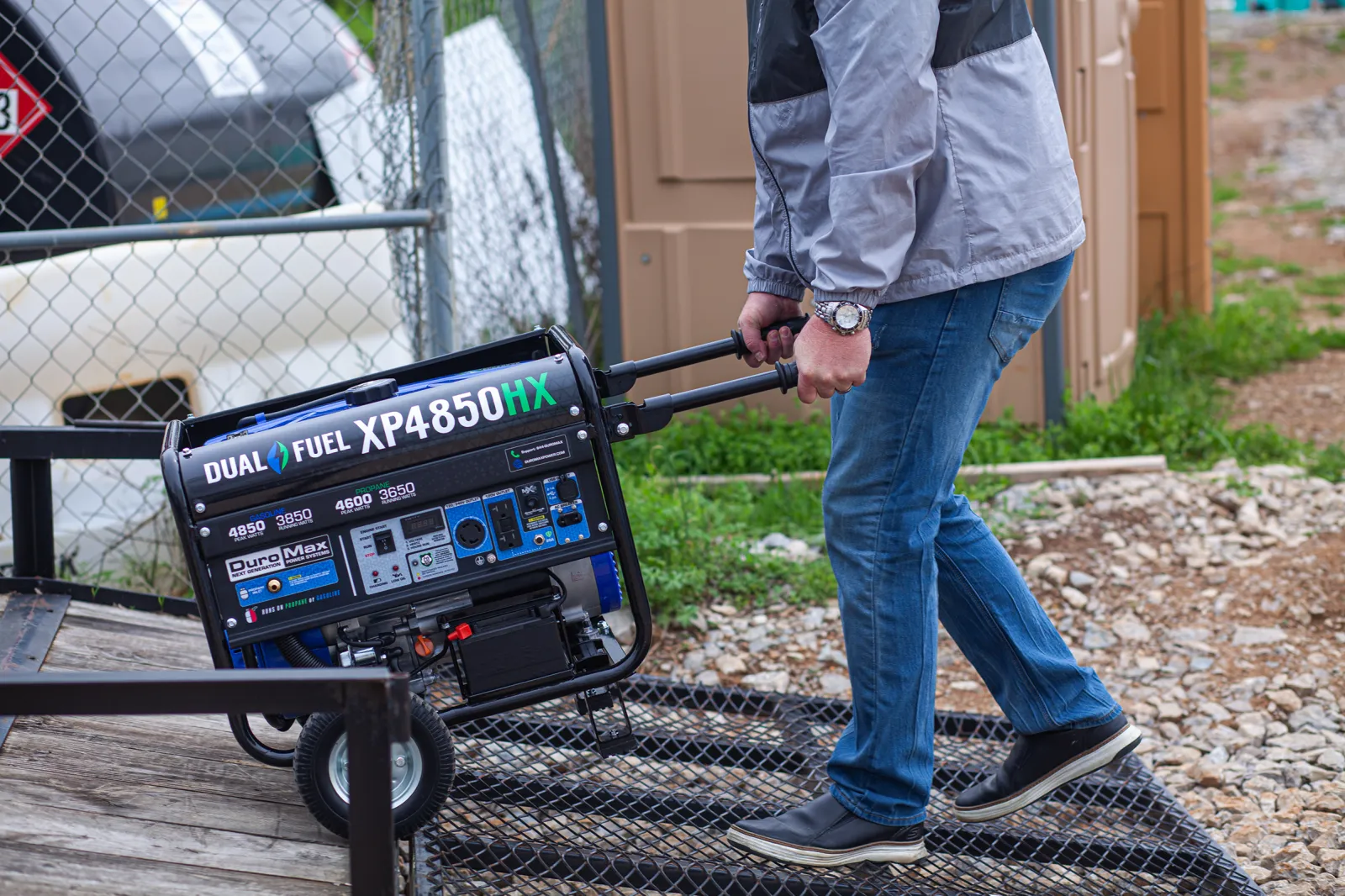 4,850 Watt Dual Fuel Portable HX Generator w/ CO Alert