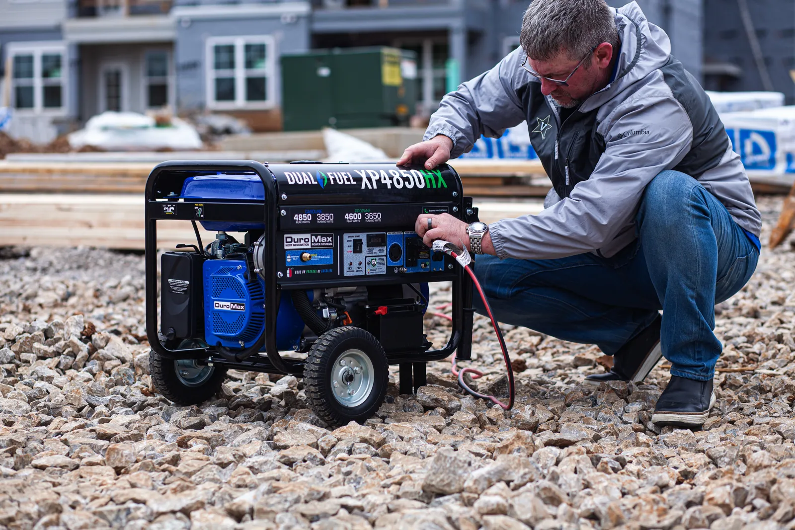 4,850 Watt Dual Fuel Portable HX Generator w/ CO Alert