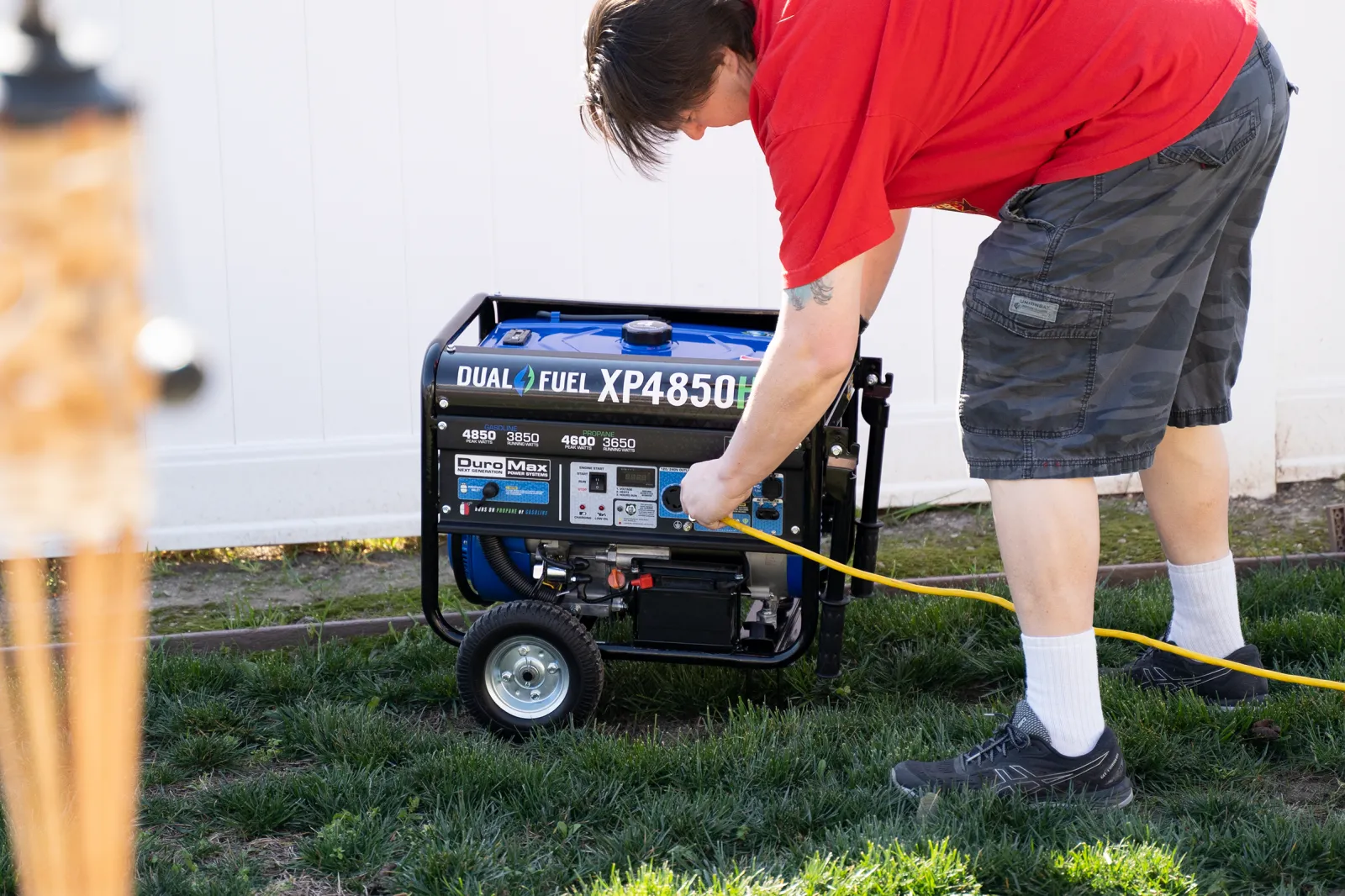 4,850 Watt Dual Fuel Portable HX Generator w/ CO Alert