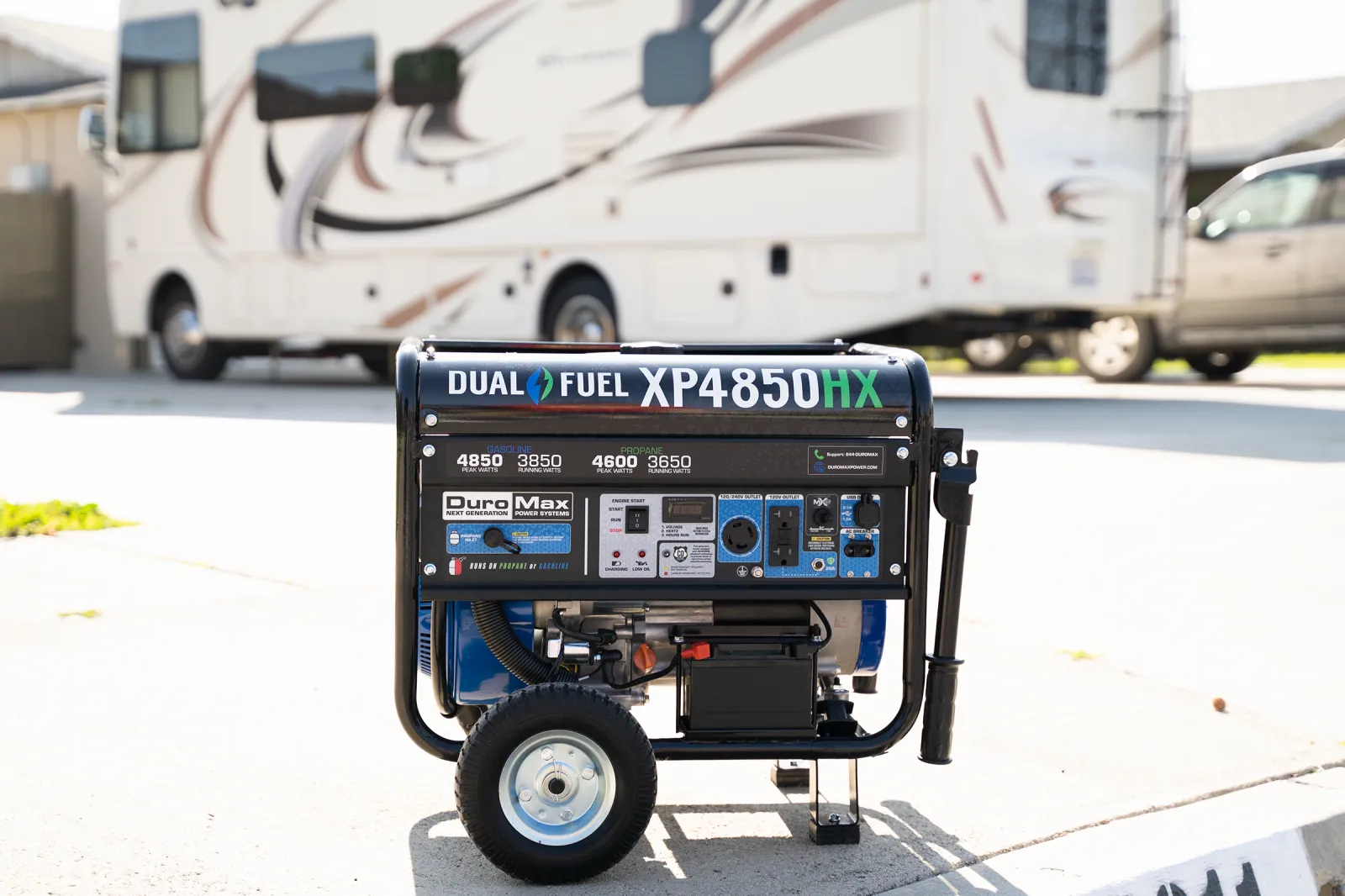 4,850 Watt Dual Fuel Portable HX Generator w/ CO Alert