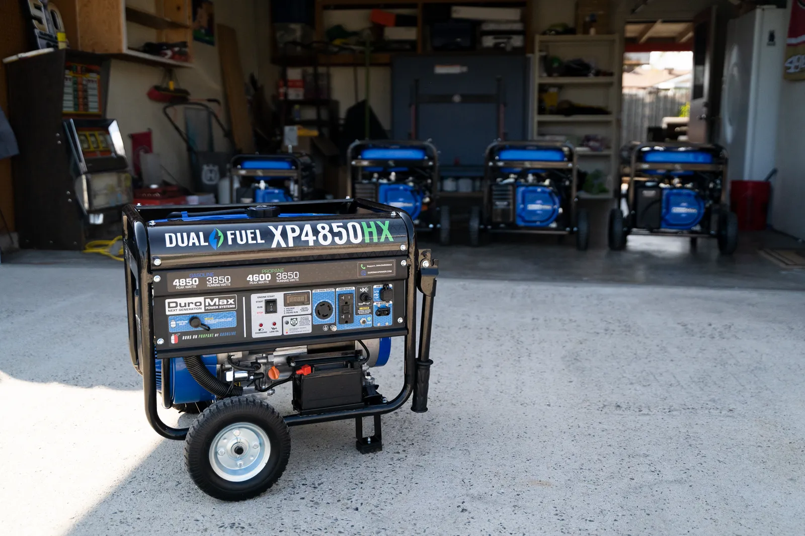 4,850 Watt Dual Fuel Portable HX Generator w/ CO Alert