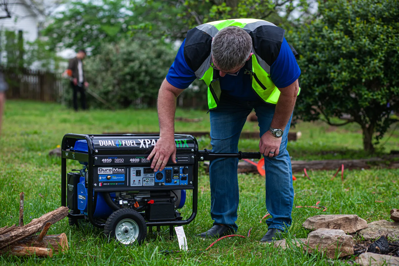 4,850 Watt Dual Fuel Portable HX Generator w/ CO Alert