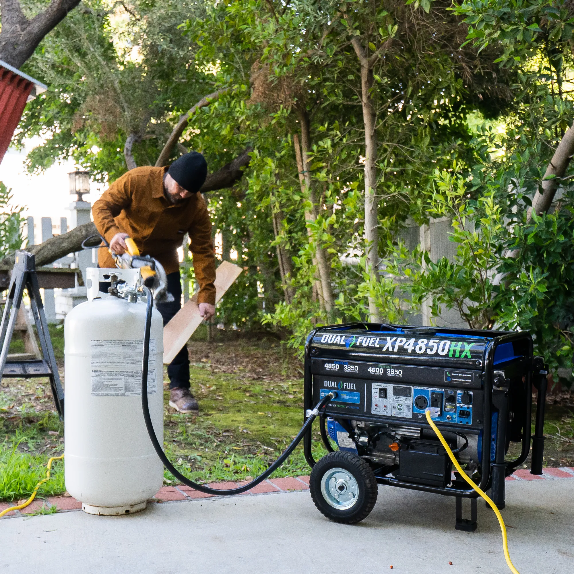 4,850 Watt Dual Fuel Portable HX Generator w/ CO Alert