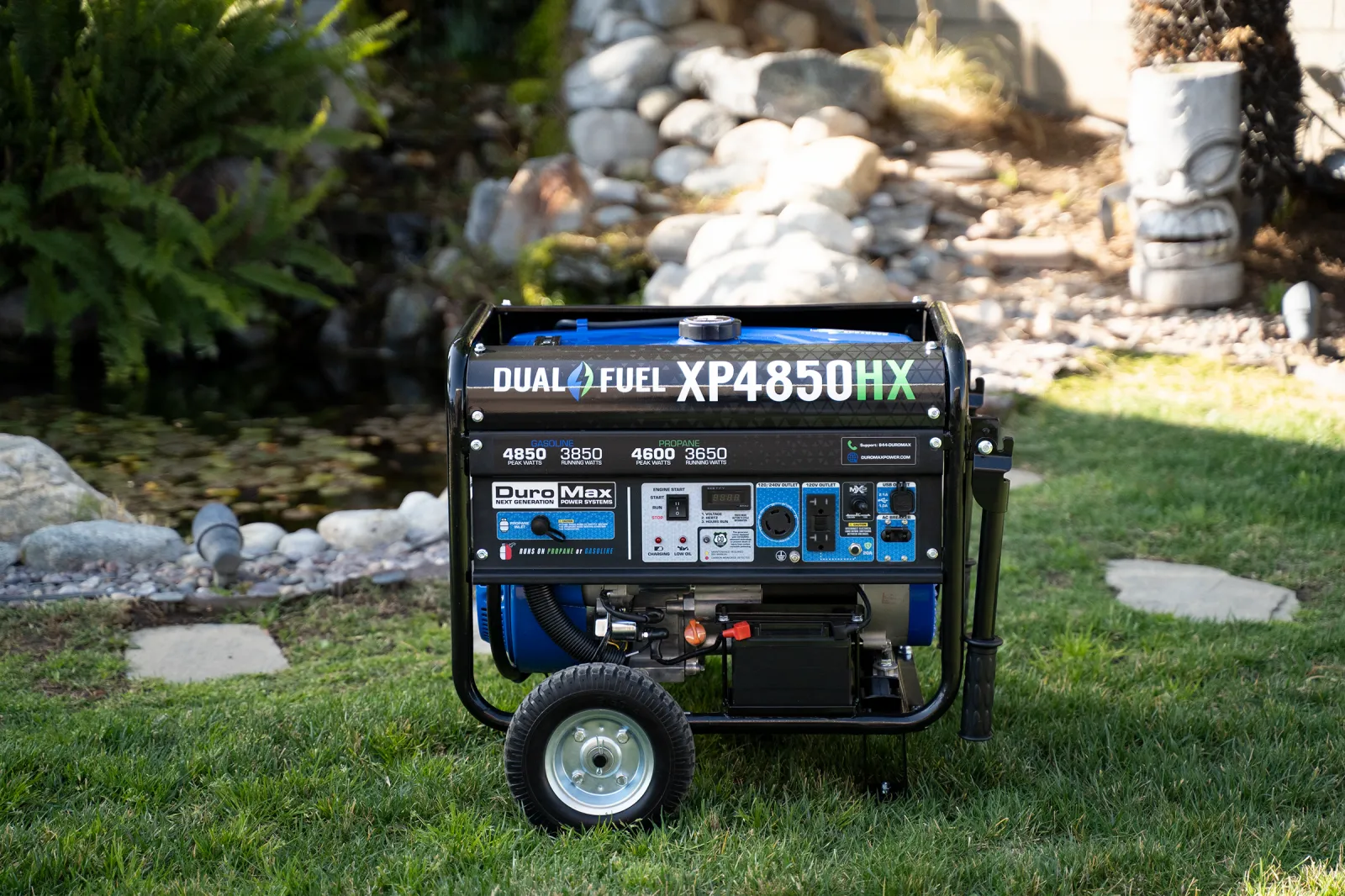 4,850 Watt Dual Fuel Portable HX Generator w/ CO Alert