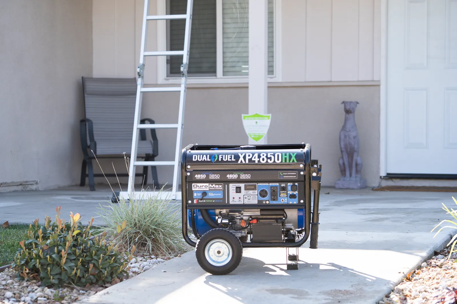 4,850 Watt Dual Fuel Portable HX Generator w/ CO Alert