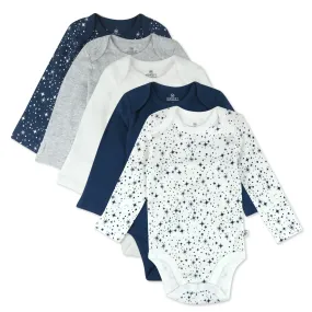 5-Pack Organic Cotton Long Sleeve Bodysuits