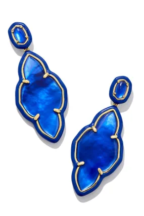 Abbie Enamel Frame Statement Earrings - Gold Cobalt Illusion | Kendra Scott