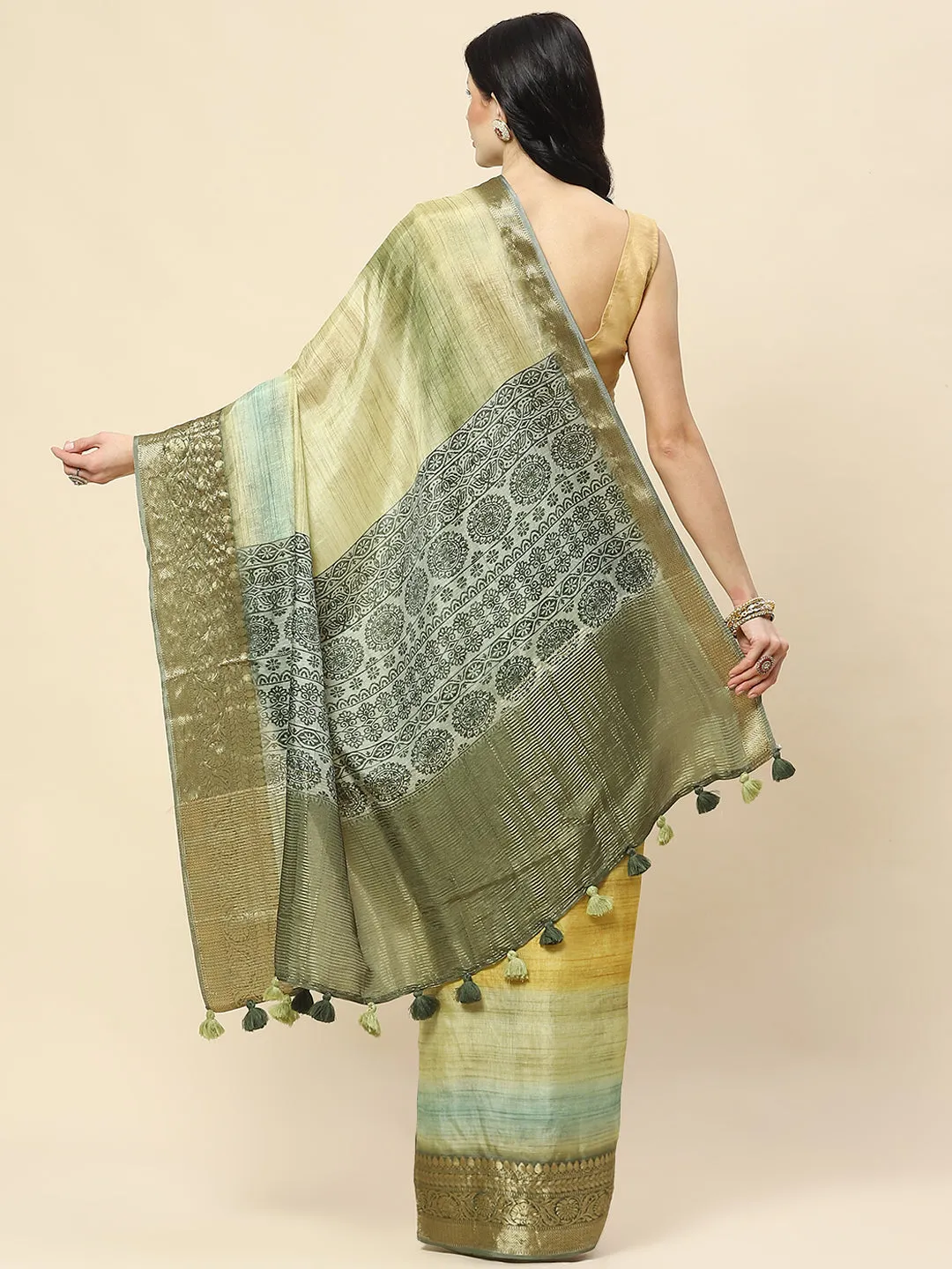 Abstract Print Handloom Saree