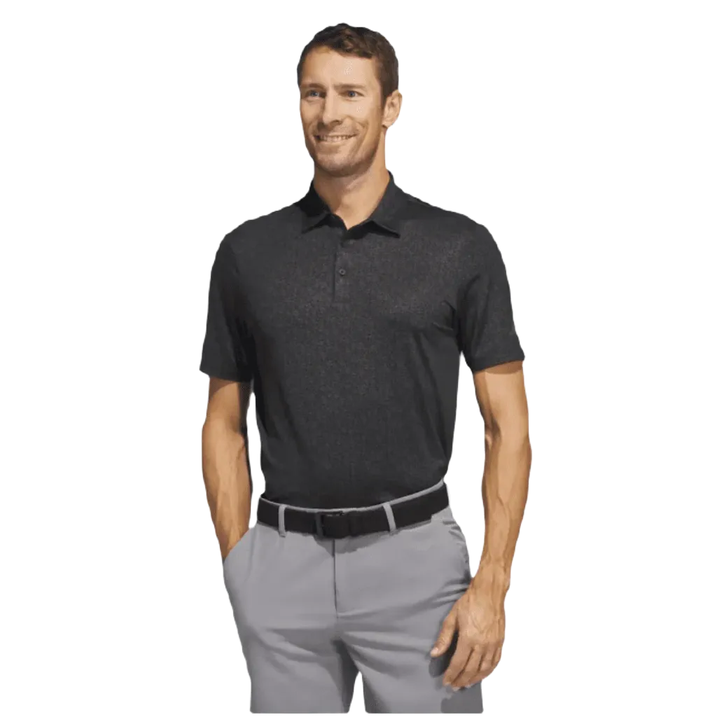 Adidas 2023 Ultimate365 Allover Print Golf Shirt - Black