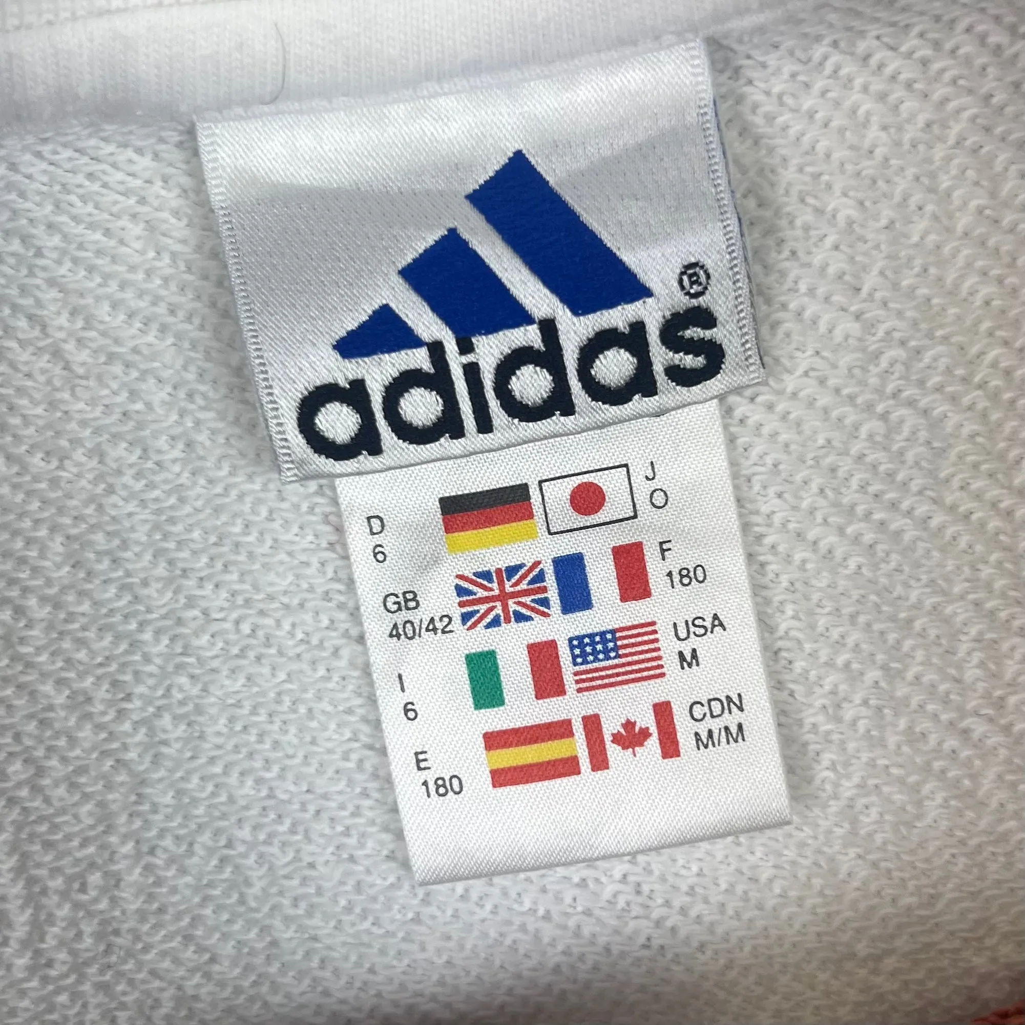 Adidas 90's Germany Deutschland FujiFilm Tri-Colour Sweatshirt White Rare