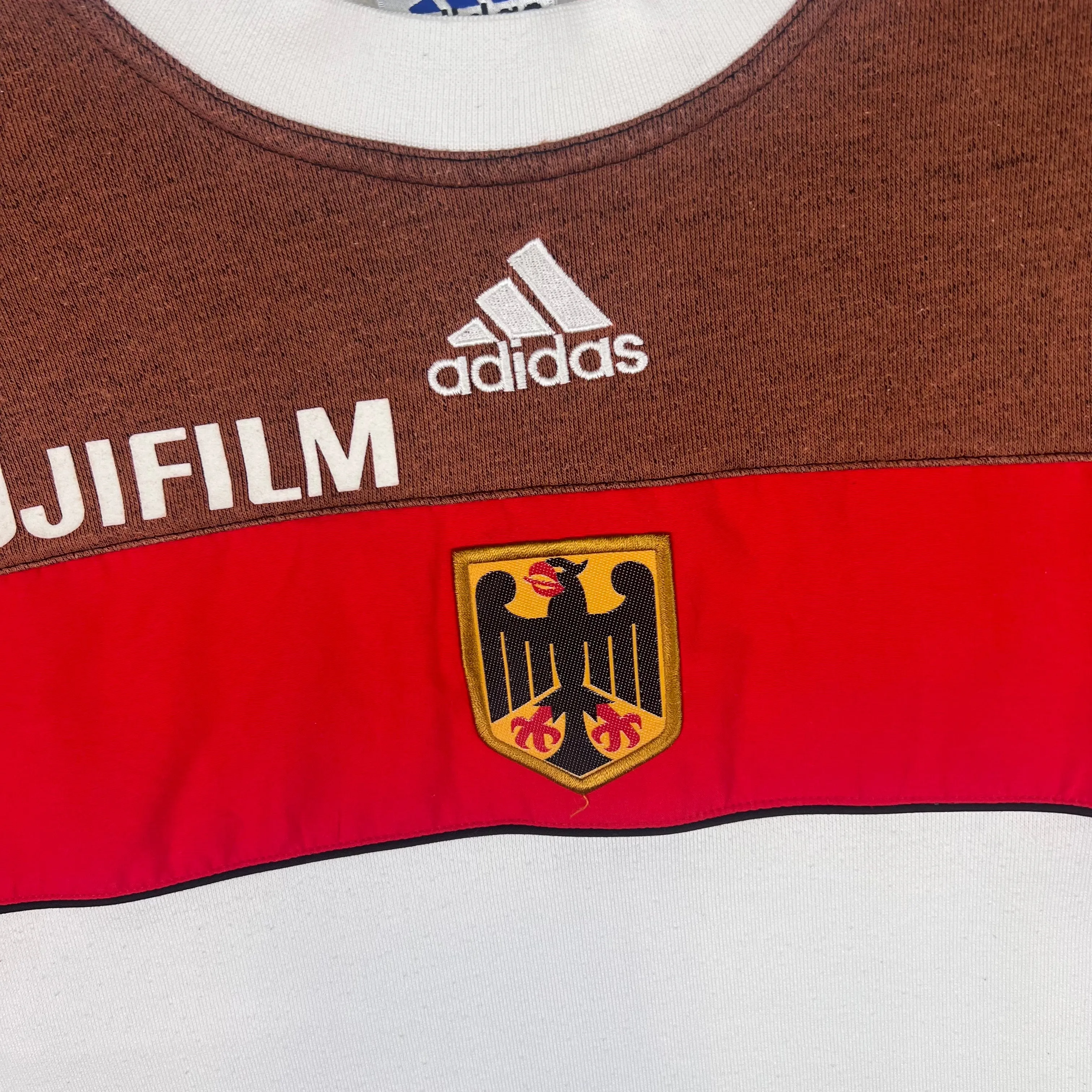 Adidas 90's Germany Deutschland FujiFilm Tri-Colour Sweatshirt White Rare