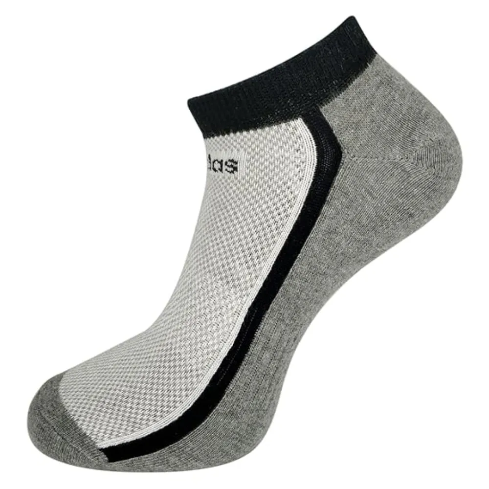 Adidas Men's Flat Knit Low Cut Socks (Black-Grey/Grey-White/Navy-Grey)