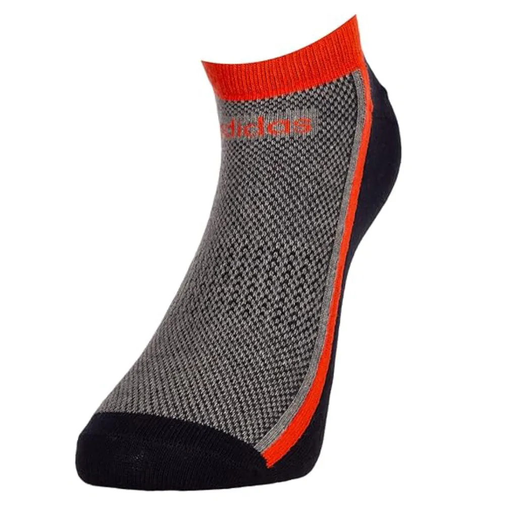 Adidas Men's Flat Knit Low Cut Socks (Black-Grey/Grey-White/Navy-Grey)