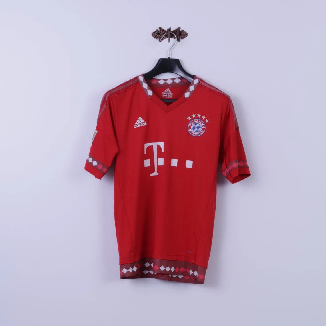 Adidas Womens 10 M Shirt red Bayern Munchen Football #7 Ribery Jersey Top