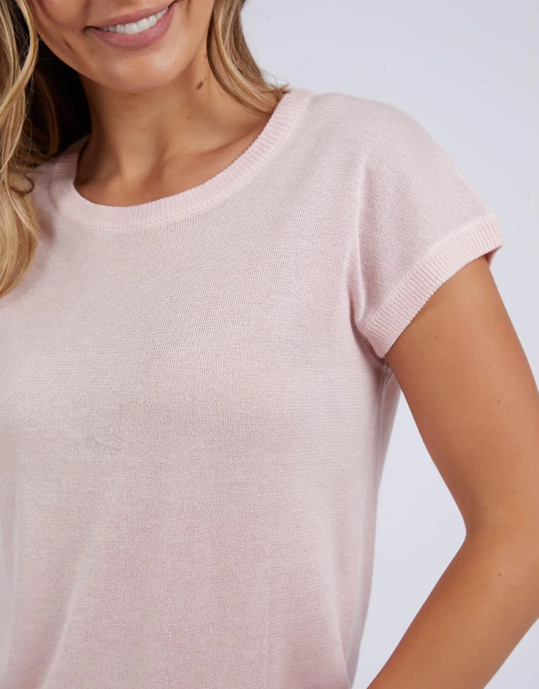 Alma Metallic Knit - Pale Pink