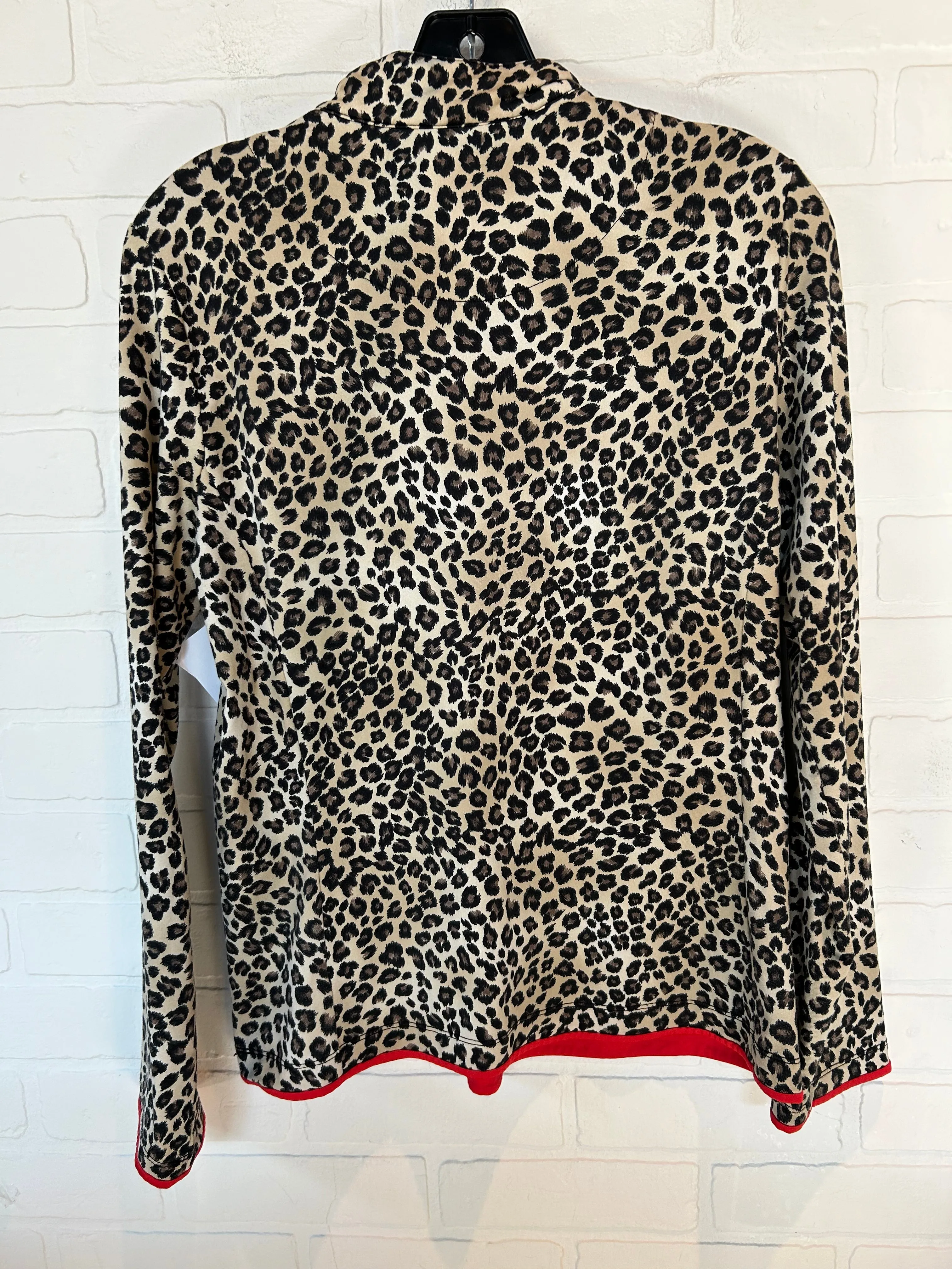 Animal Print Athletic Top Long Sleeve Crewneck Tail, Size M