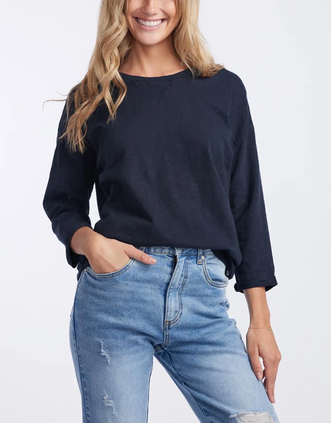 Annie Lightweight Top - Navy