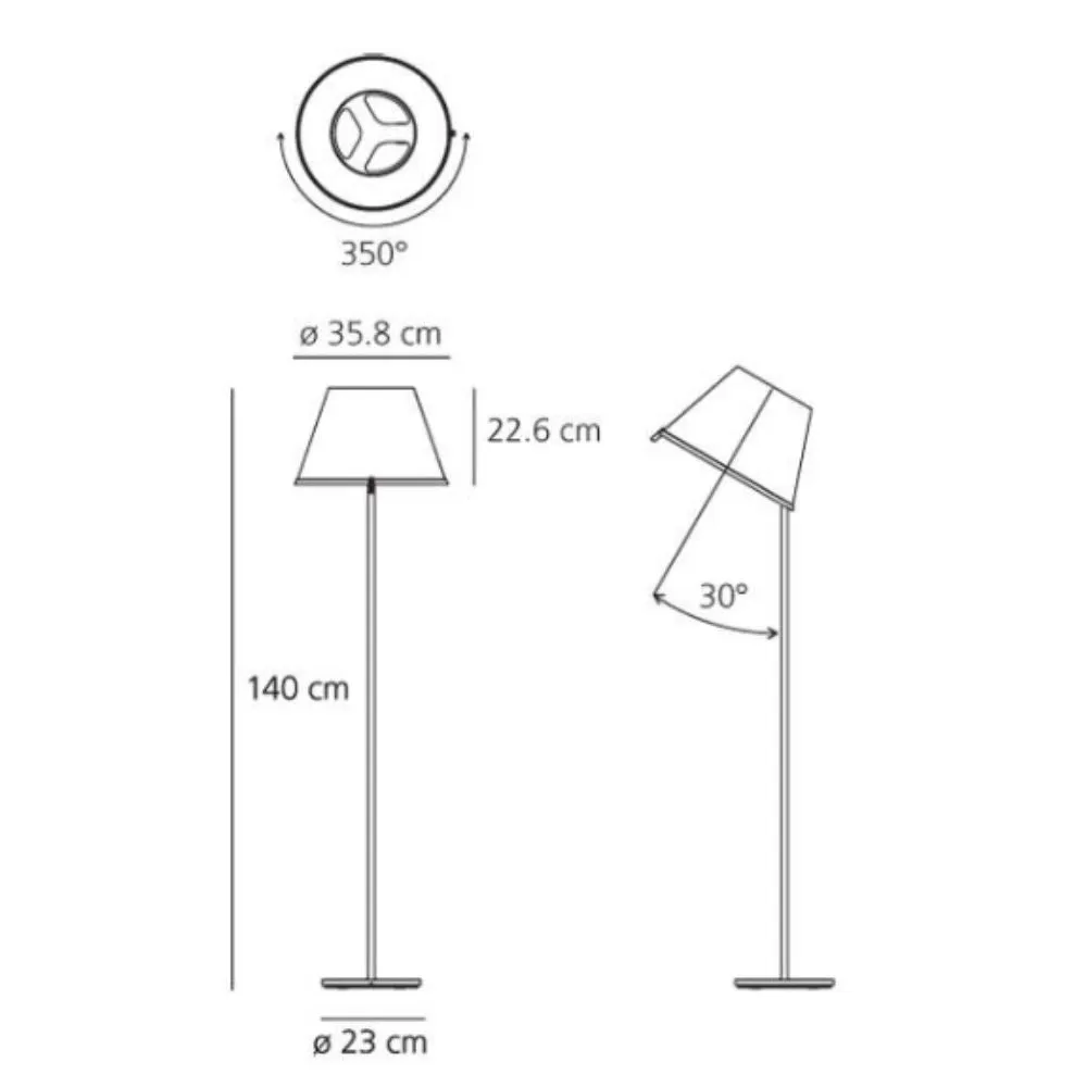 Artemide Choose floor lamp with parchment diffuser