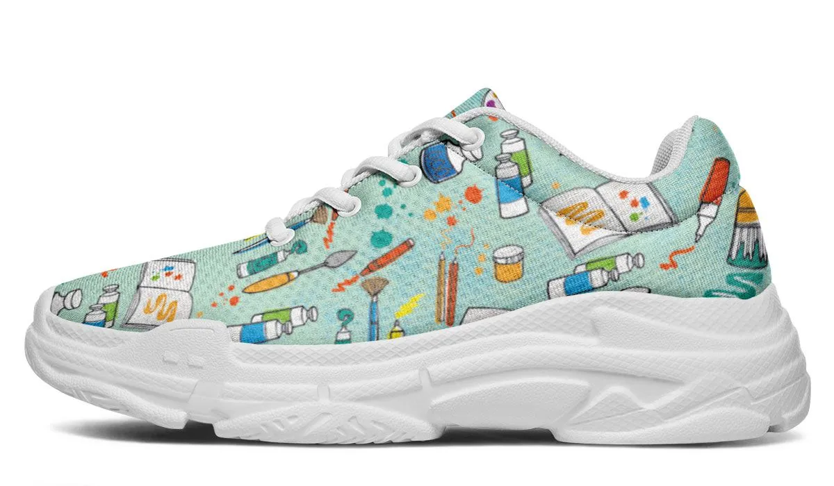 Artist Pattern Chunky Sneakers