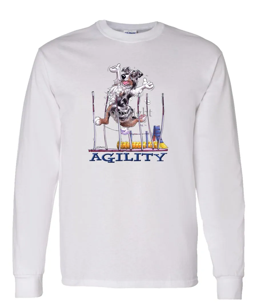 Australian Shepherd  Blue Merle - Agility Weave II - Long Sleeve T-Shirt