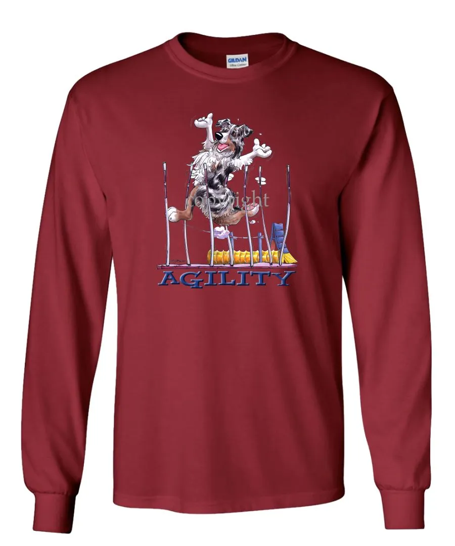 Australian Shepherd  Blue Merle - Agility Weave II - Long Sleeve T-Shirt