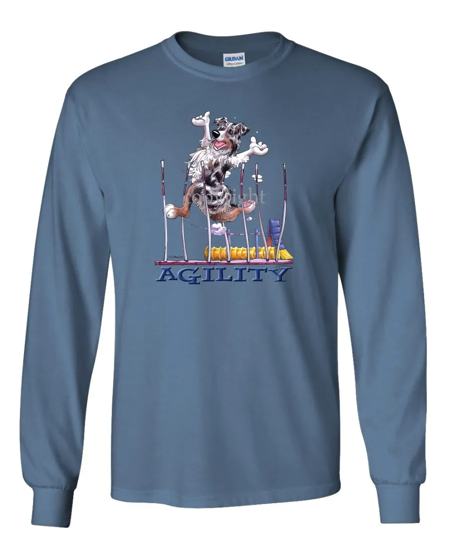 Australian Shepherd  Blue Merle - Agility Weave II - Long Sleeve T-Shirt