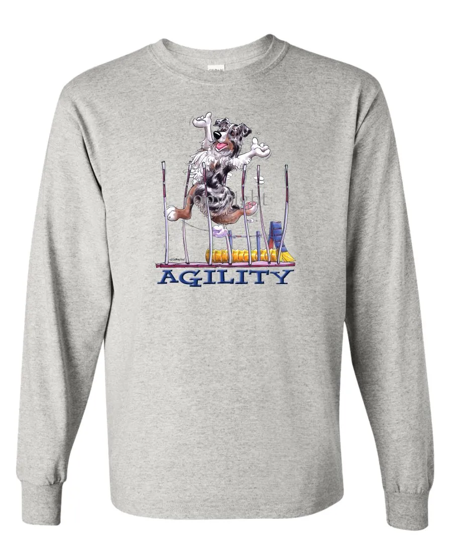 Australian Shepherd  Blue Merle - Agility Weave II - Long Sleeve T-Shirt