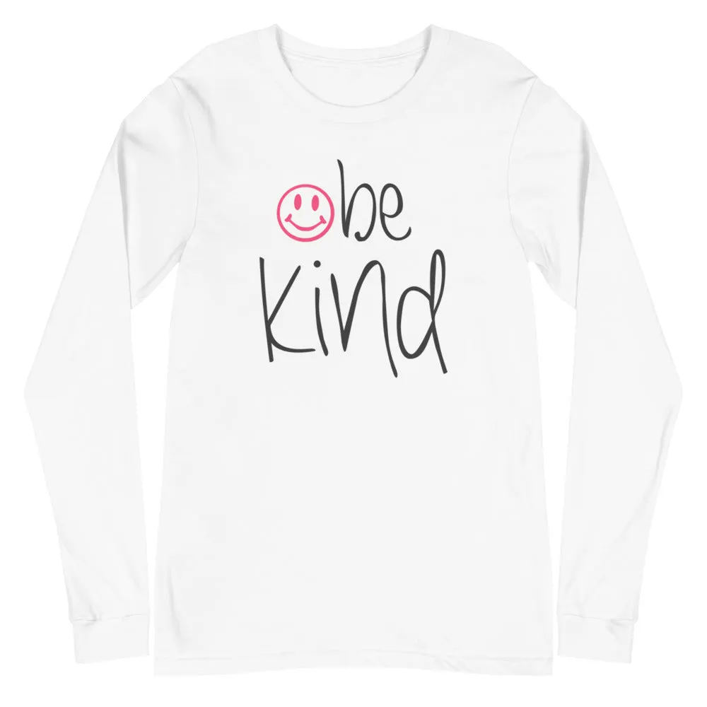 be kind Smile Long Sleeve Tee - Light Colors