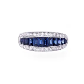 Bellagio Collection Baguette Sapphire and Diamond Ring