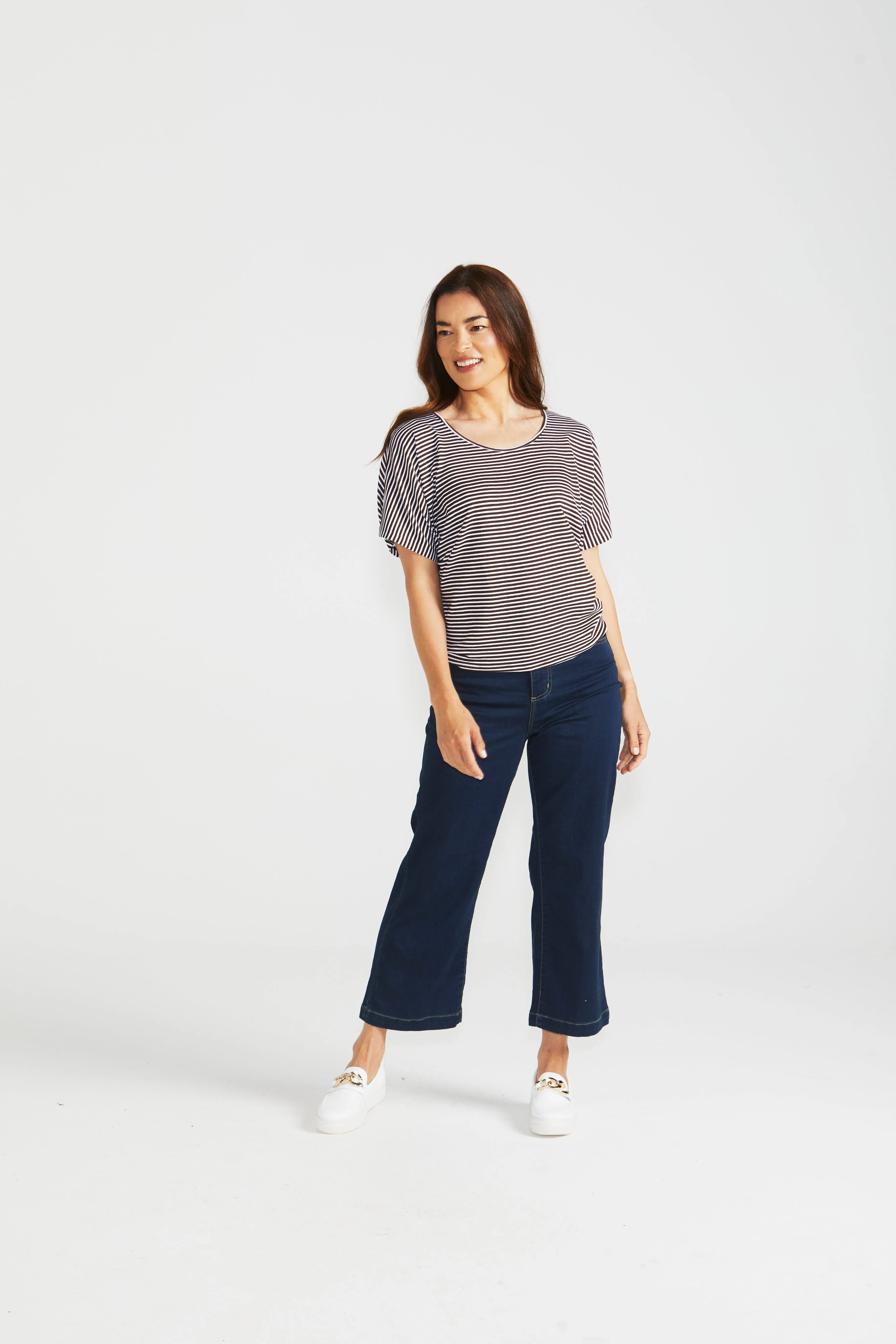 Betty Basics Maui Tee Nutmeg Stripe