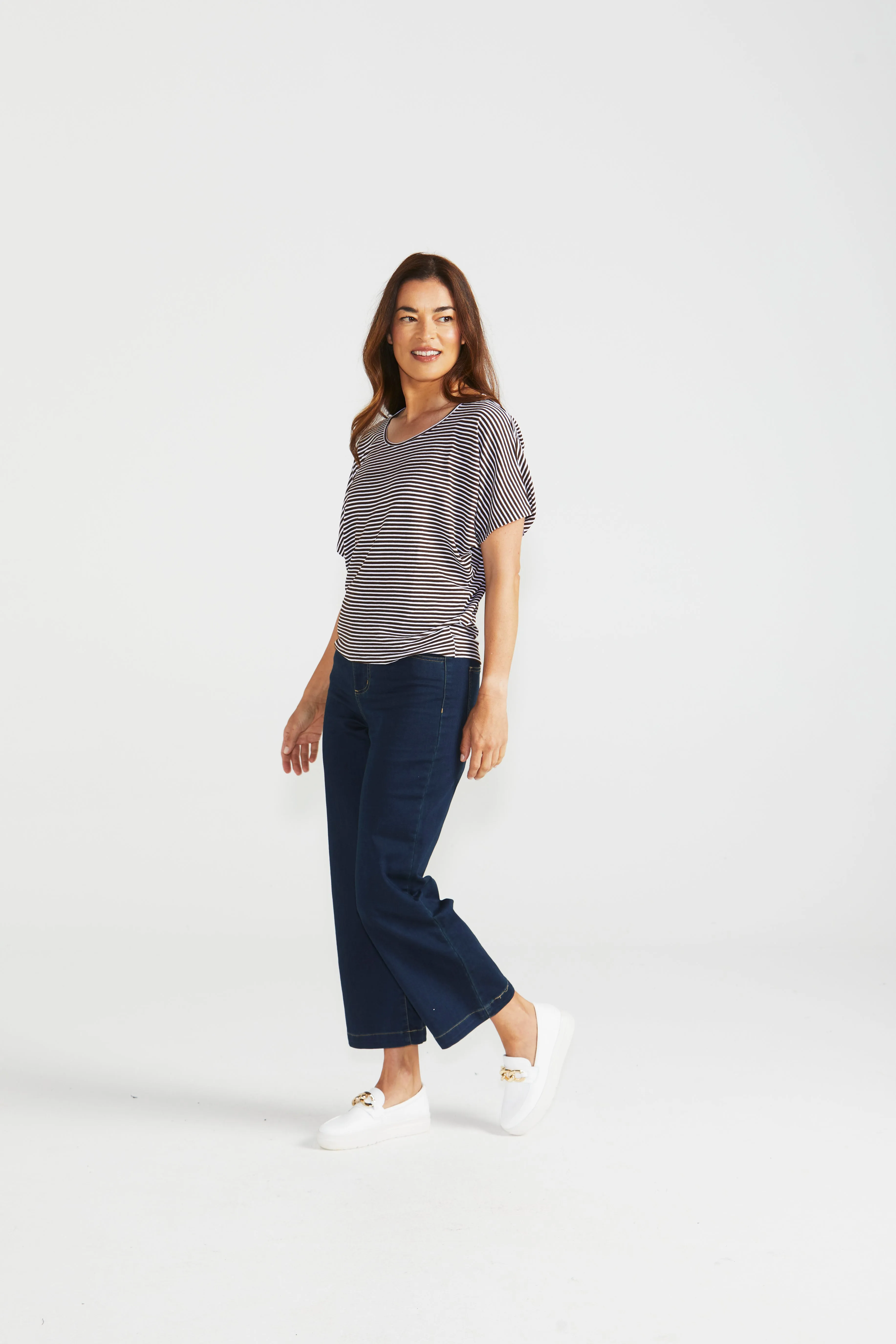 Betty Basics Maui Tee Nutmeg Stripe