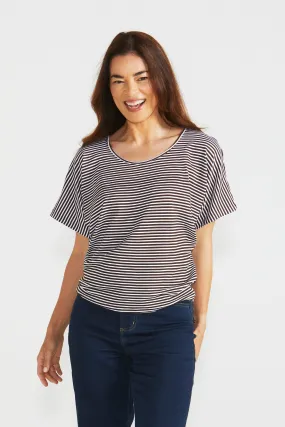 Betty Basics Maui Tee Nutmeg Stripe