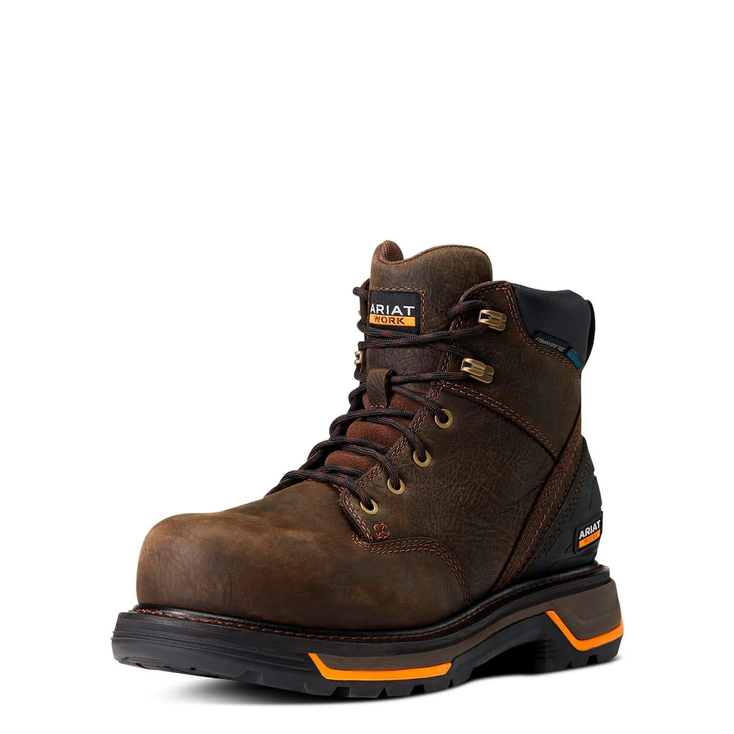 Big Rig 6 inch Composite-Toe Waterproof Work Boot Iron Coffee