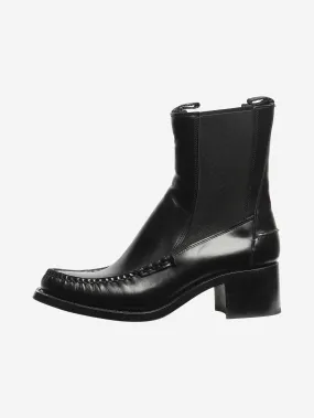 Black leather ankle boots - size EU 40