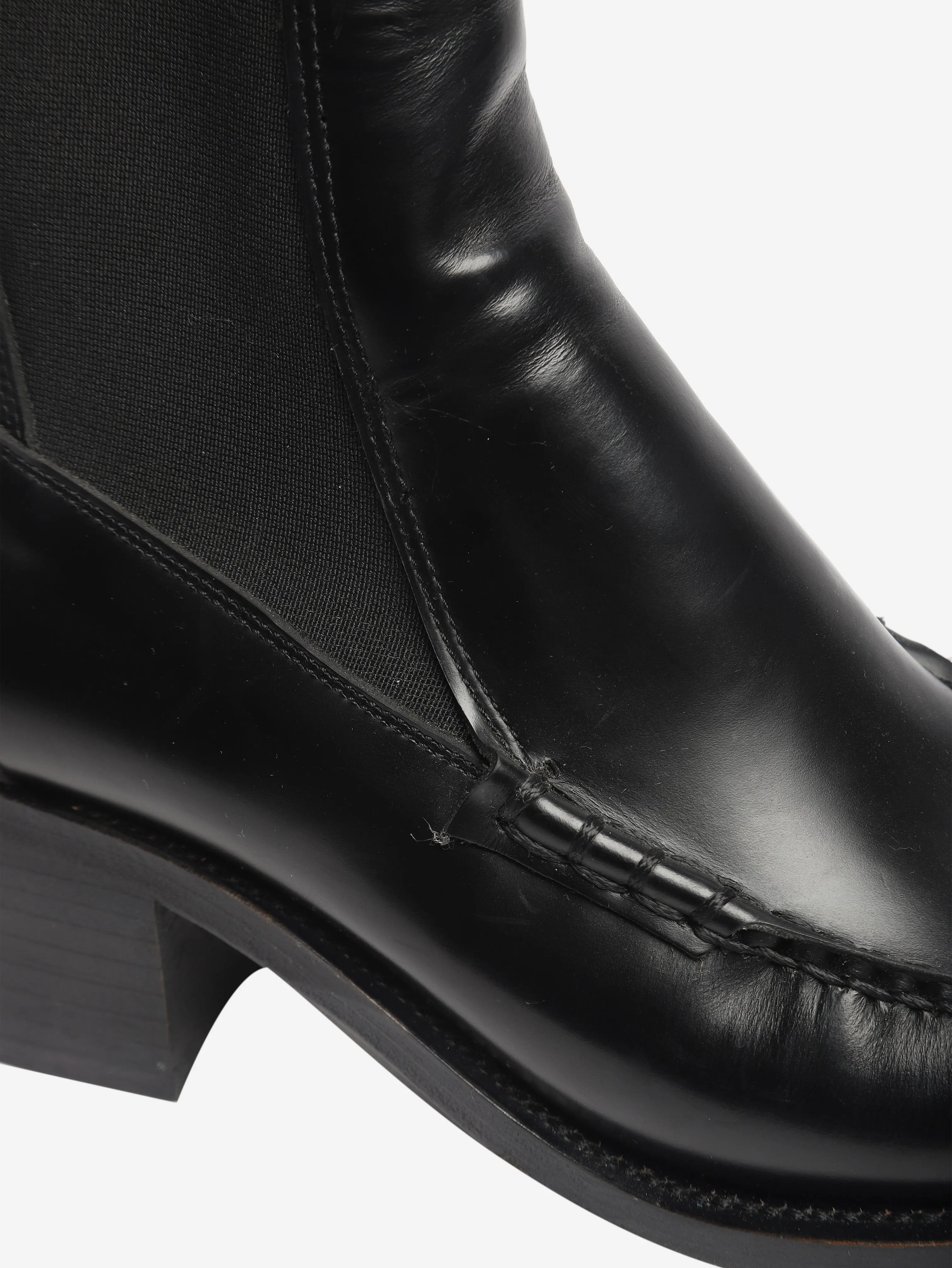 Black leather ankle boots - size EU 40