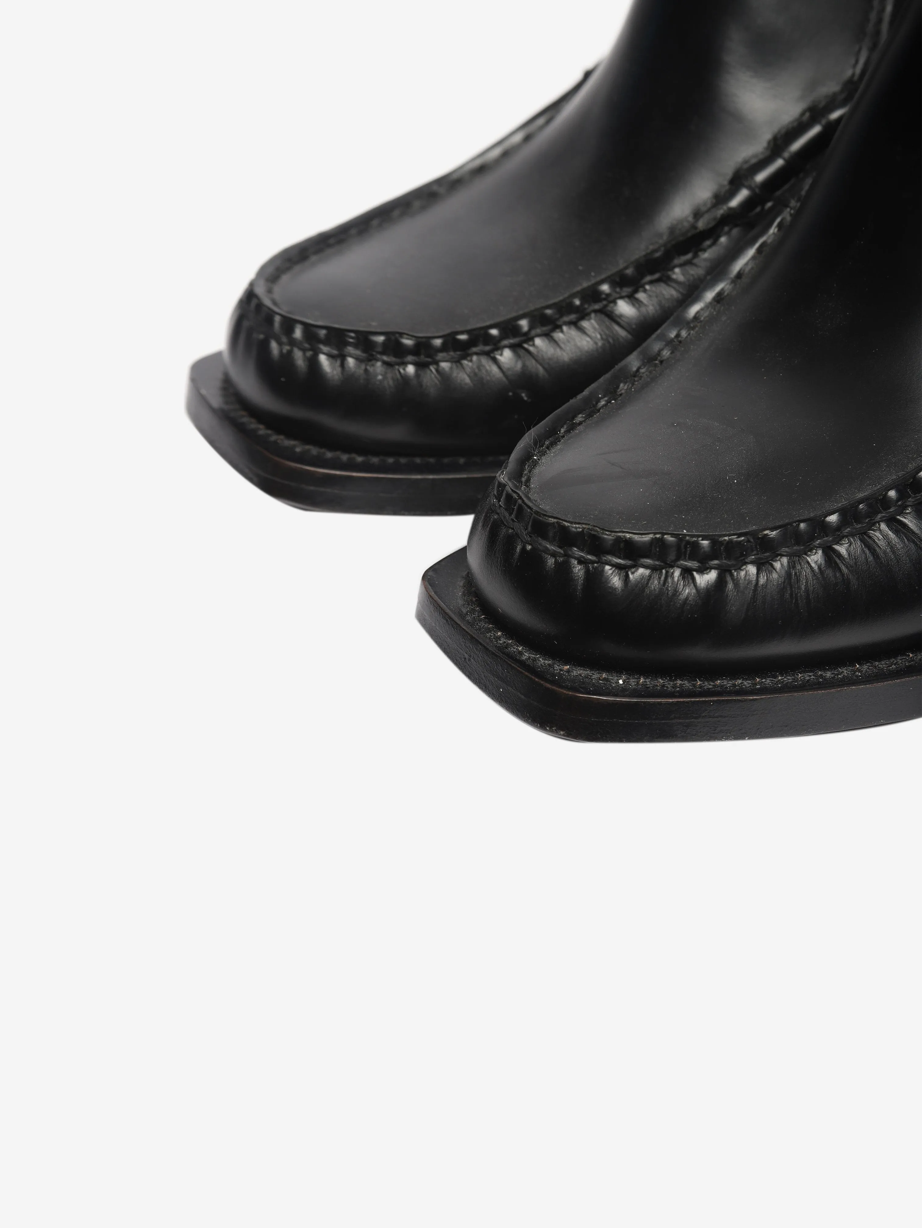 Black leather ankle boots - size EU 40