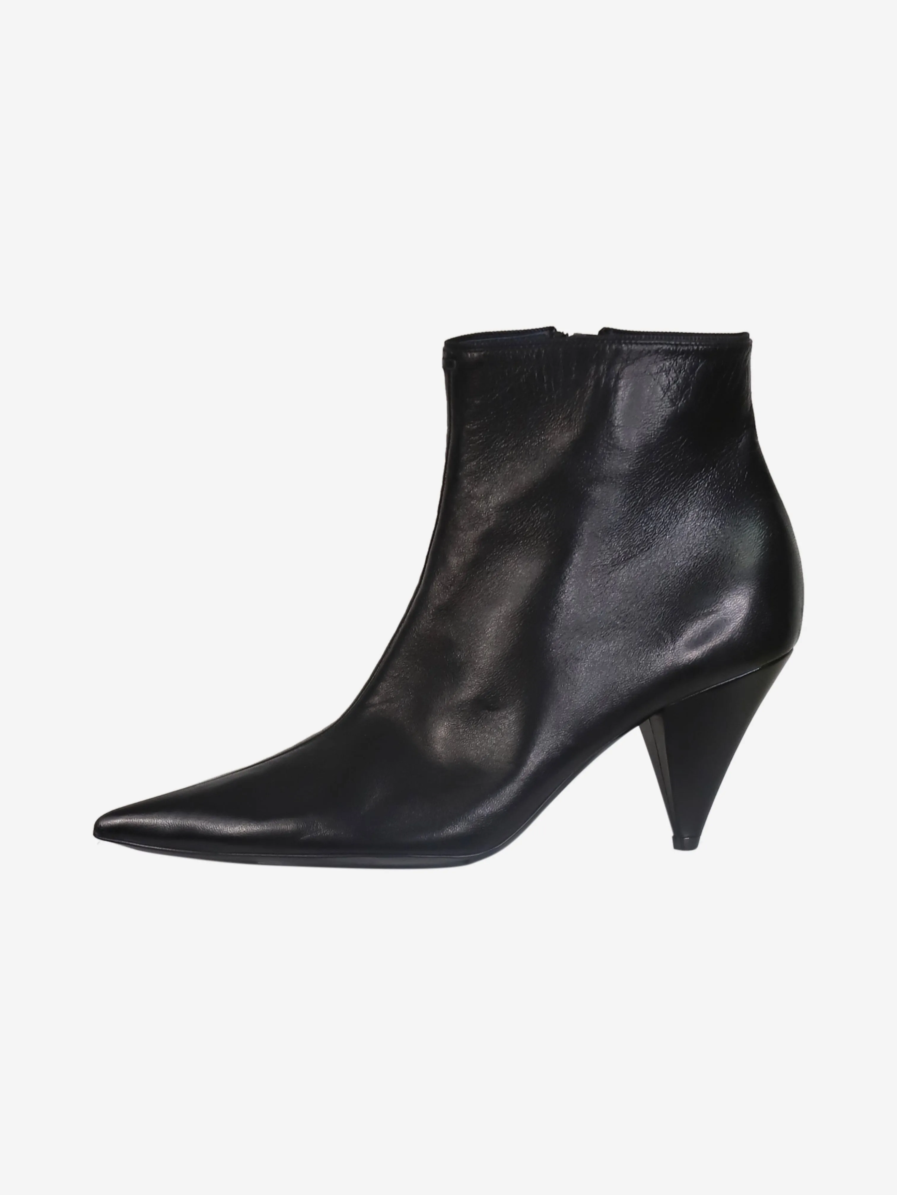 Black pointed toe ankle boots - size EU 38