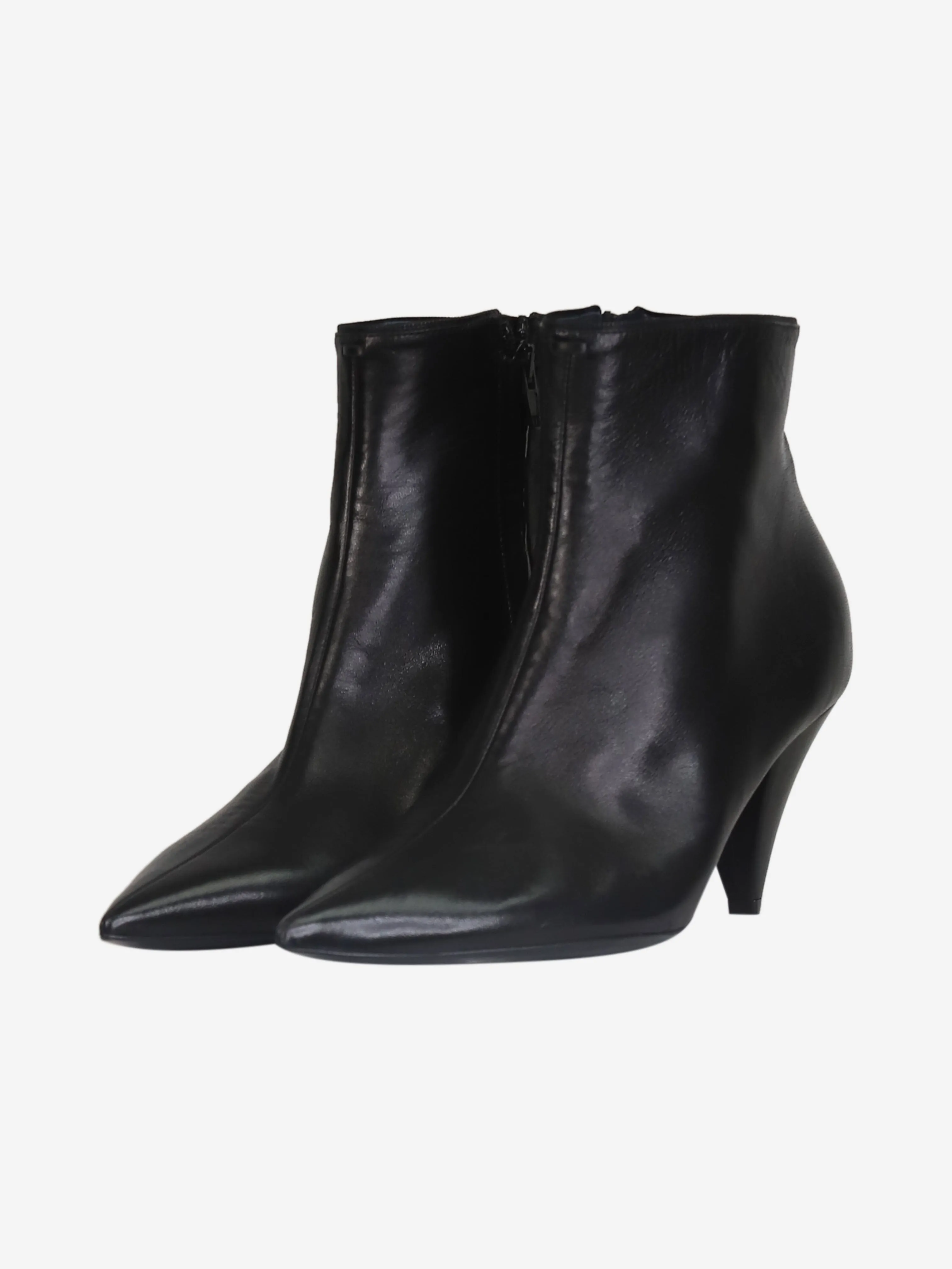 Black pointed toe ankle boots - size EU 38