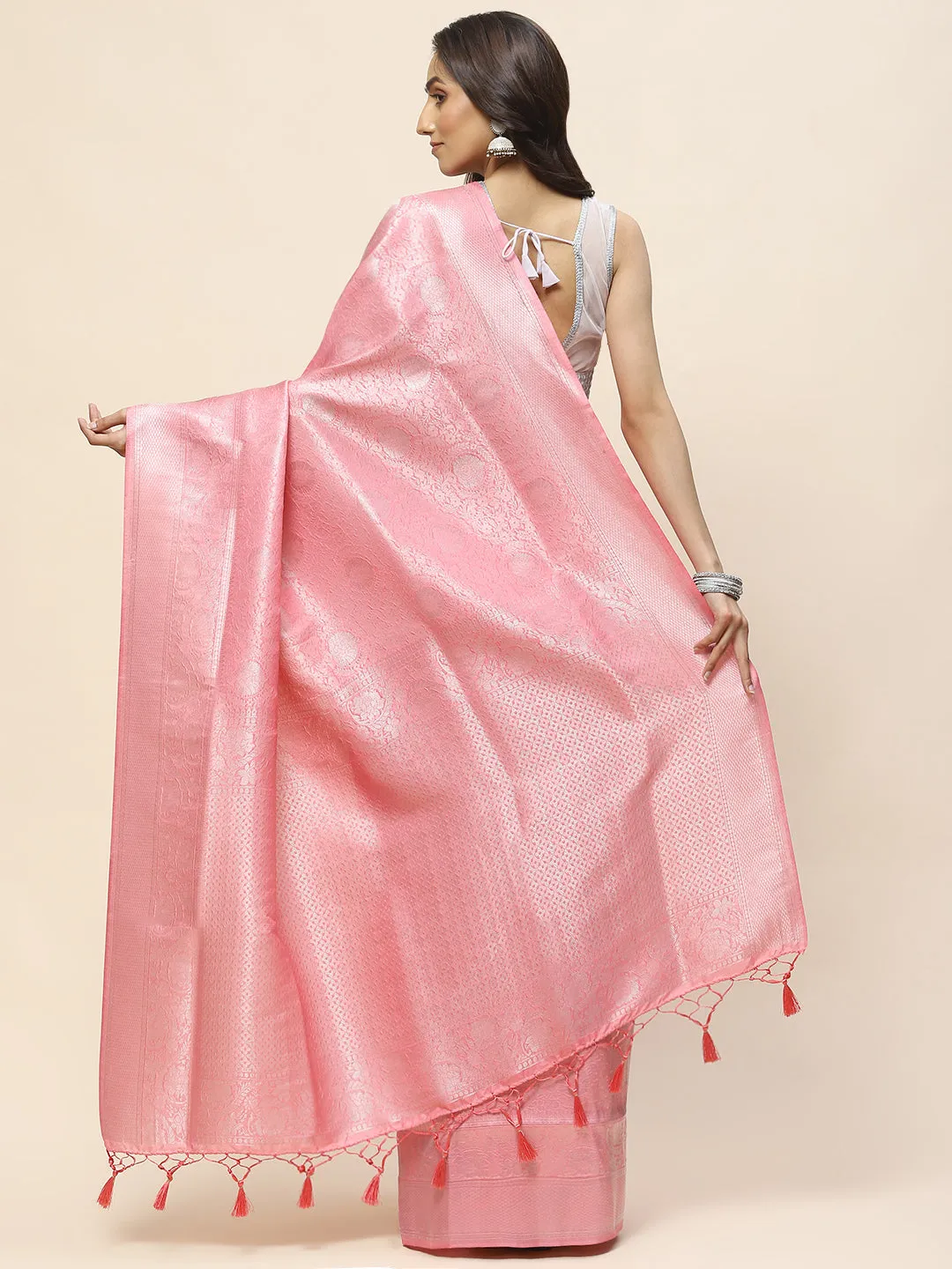 Brocade Zari Jaal Woven Handloom Saree