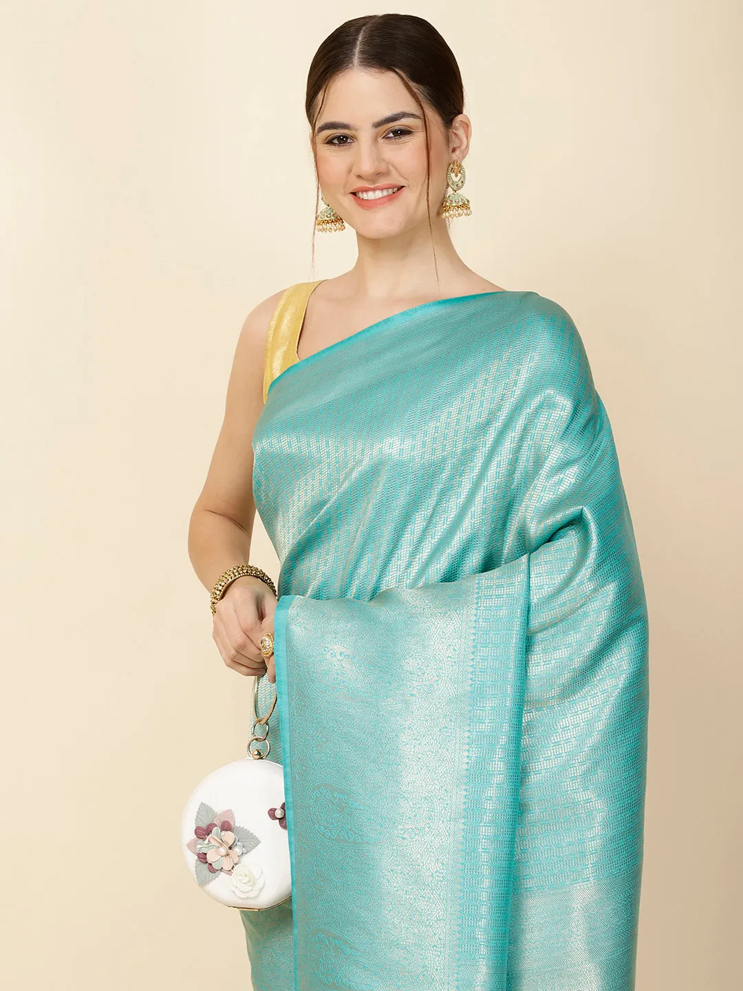 Brocade Zari Jaal Woven Handloom Saree