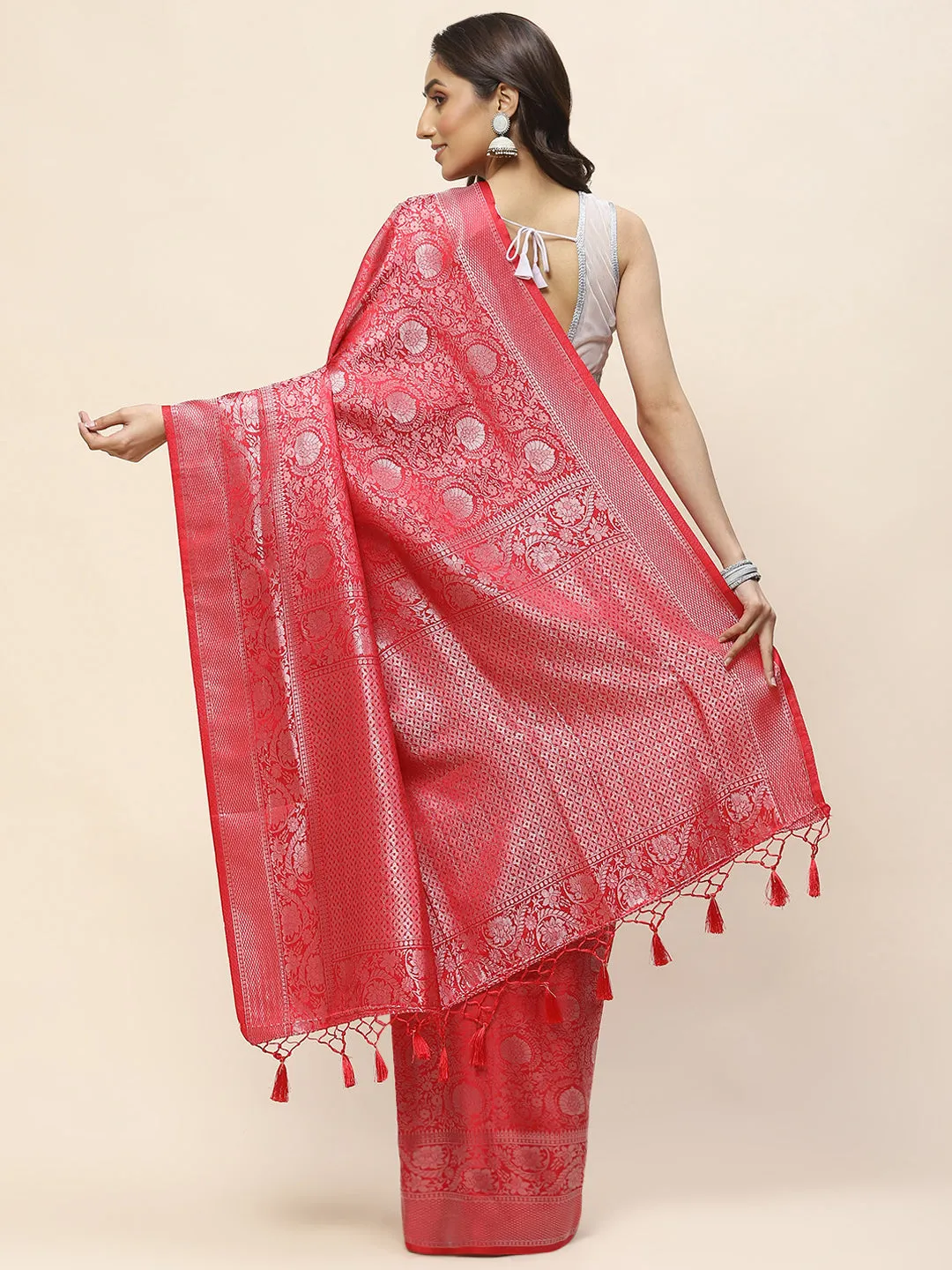 Brocade Zari Jaal Woven Handloom Saree